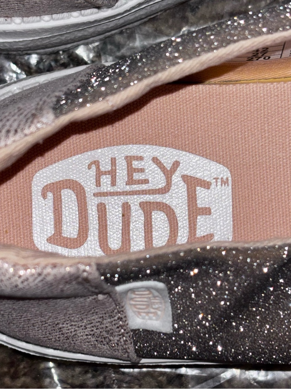 Hey Dude Womens Shoes Size 11 Wendy Metallic Sparkle Rose Gold New - Picture 5 of 6
